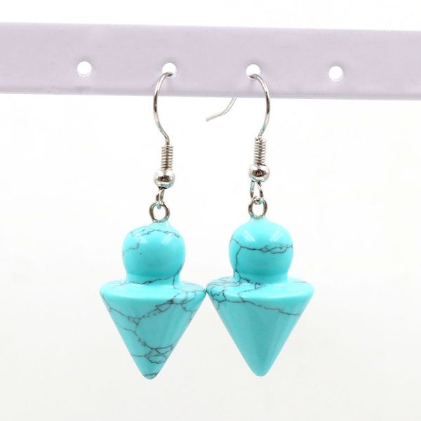 

wholesale 10 pairs silver plated geometric pyramid opalite opal dangle earrings for women cherry quartz fashion jewelry