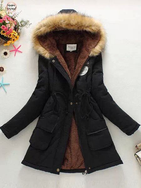 

ветровки зимняя куртка новый женский outwear пальто зимы загустители хлопка женские женские ветровки повседневная для женщин зима, Black;brown