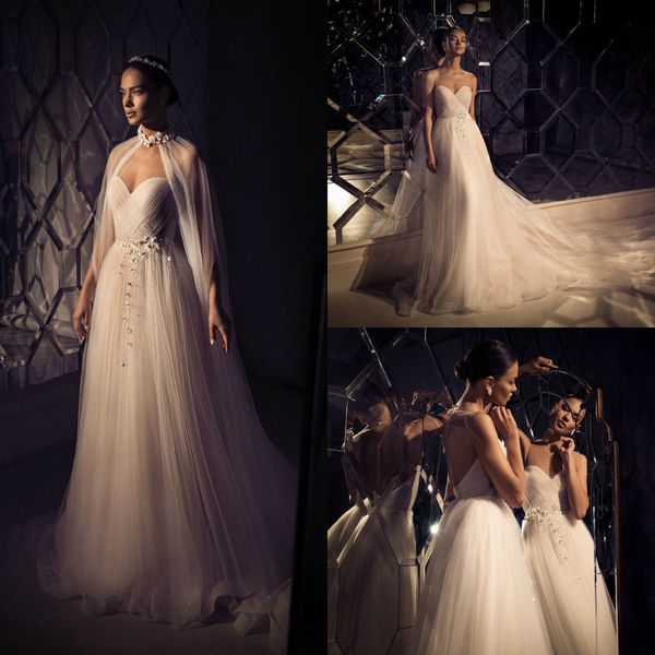

2020 elihav sasson bohemian wedding dresses with wrap lace appliqued a line boho bridal gowns sweetheart beach wedding dress bride, White