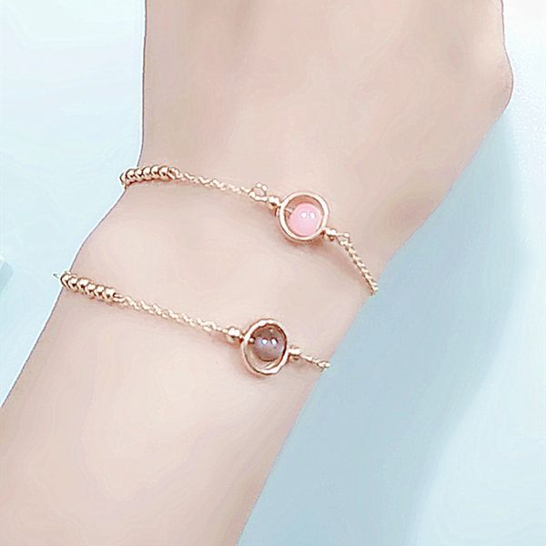 

изысканное состояние решений и удач передающего бисер браслет женских битника студента подружки бусин браслет персикового цвет удача, Golden;silver