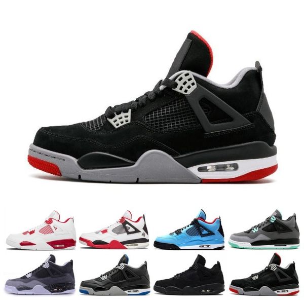

2019 Bred 4 mens basketball shoes 4s black red white Cement WINGS PALE CITRON PURE MONEY ROYALTY men sports sneakers