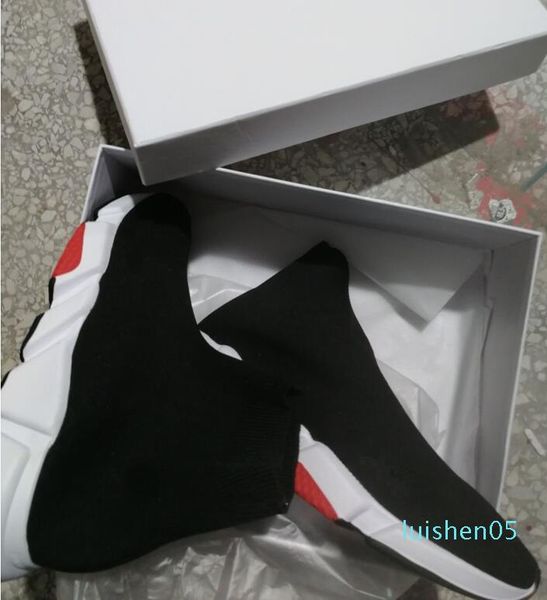 

2020 new designer socks speed trainers knit paris sock shoe sock knit triple s boots trainers runner sneakers size 36-45 men women al03, Black