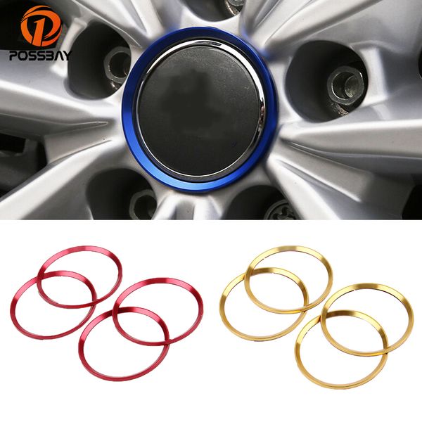 

possbay hub cap aluminum car tire accessories for car wheel center hub rings trim decoration 71mm wheel centeric ring