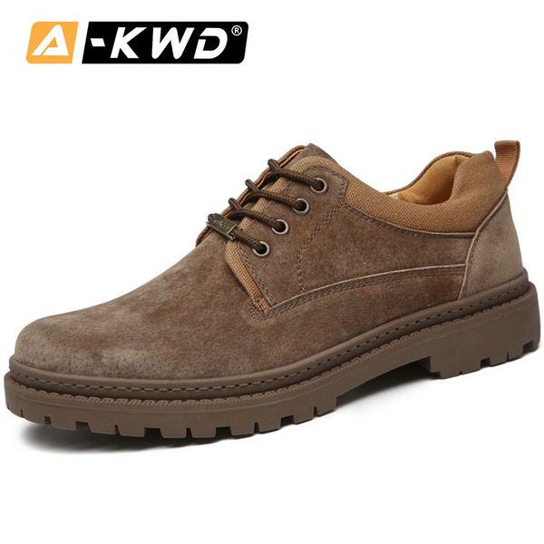 

new fashion khaki low help dr boots autumn breathable tooling shoes haussure cuir homme mens leather shoes retro casual footwear, Black