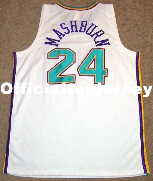 

new #24 jamal mashburn nok rbk jersey sewn rare men xs-5xl.6xl shirt stitched basketball jerseys retro ncaa, Black;blue