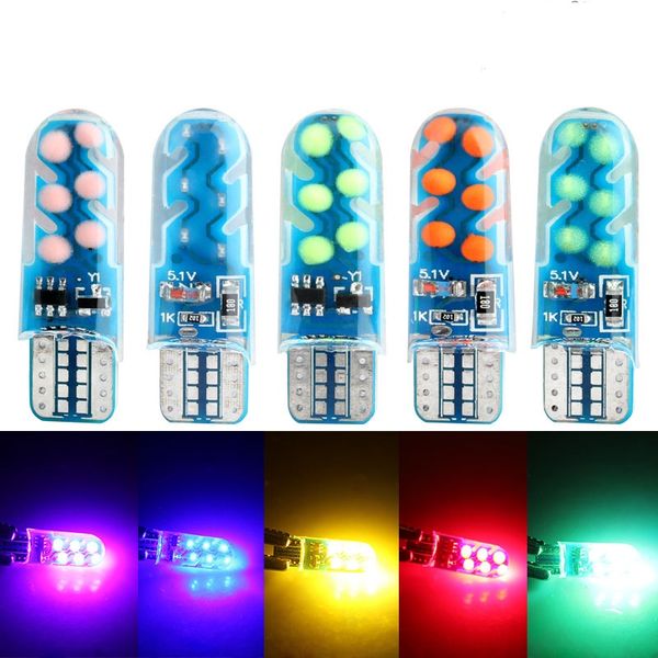 

10x t10 car motorcycle modified led silicone cob width indicator light reading light instrument door side car