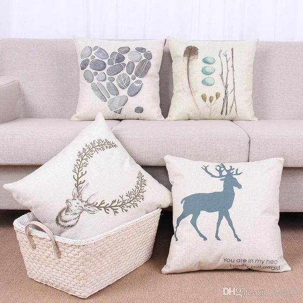 

мода оленье перо шаблон наволочка домашний удобный хлопок белье 45cmx 45см/18x18 " наволочки постельные принадлежности 240609