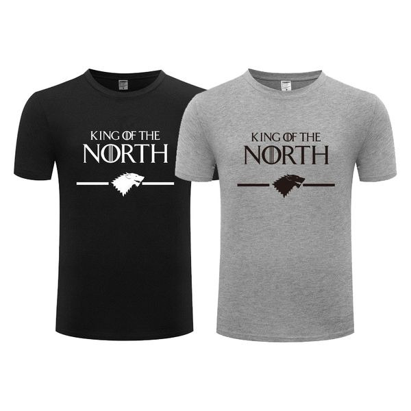 

mens designer t shirts fashion mens clothing summer casual streetwear t shirt king of the north print crew neck short sleeve s-3xl, White;black
