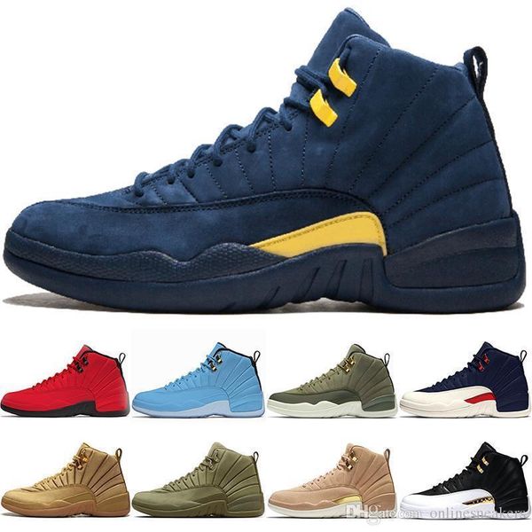

basketball shoes 12 12s men cp3 bulls red university blue rush pink vachetta college navy michigan mens athletic sport sneaker size 41-47