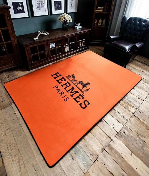 Fleece Fabric H Letter Carpet Orange New Fashion Horse Decoration