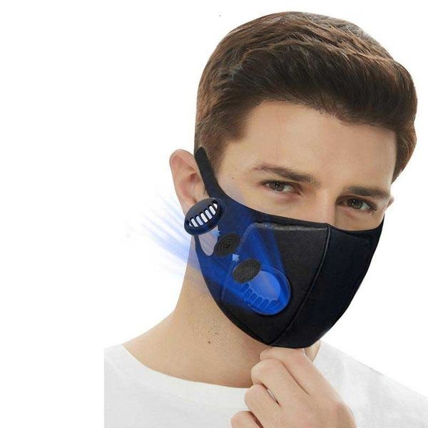 

dhl shipsponge windproof face mask with breathing valves filters anti dust cotton black half facemask washable reusable shield