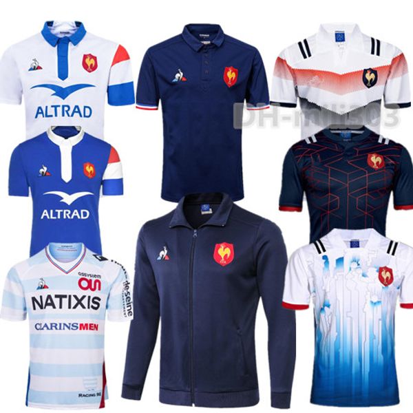 

2019 fr super rugby jerseys with jacket 18/19 franch shirts rugby maillot de foot french boln rugby shirt jackets size s-3xl, Black;gray