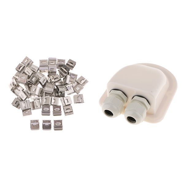 

1pcs roof solar panel cable entry + 50 pcs stainless steel s solar cable clips