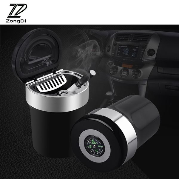 

zd 1x car led ashtray multifunctional with compass for mitsubishi lancer 3 6 cx-5 megane duster logan accessories
