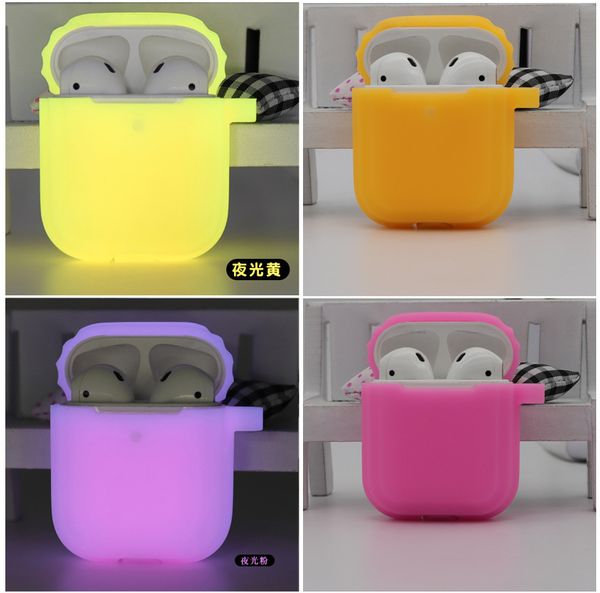 

new soft silicone glowing earphone case for airpods shockproof earphone protective cover earbuds cases pouch sleeve