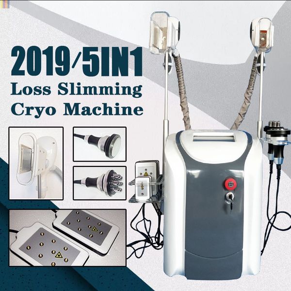 

5in 1 многофункциональный cryolipolysis fat freezing lipolaser кавитация rf машина для похудения с двумя ручками cryo может работать одновре