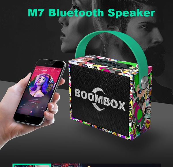

new m7 portable 10w bluetooth wireless wooden speaker stereo bass hifi 3d surround subwoofer handstf card aux fm radio