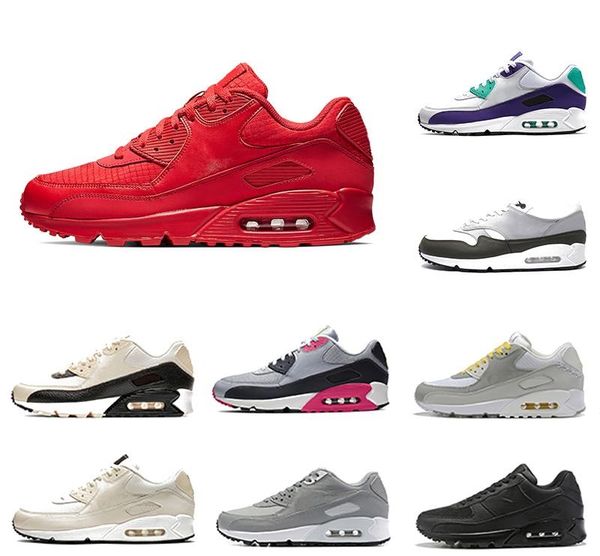 

university red men classic 90 mens running shoes laser fuchsia neon accents pale ivory women sports trainers classic 90s cushion sneakers, White;red