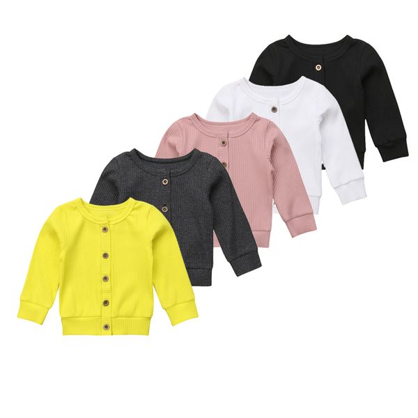 

toddler kids baby girl clothes sweatshirt solid long sleeve kintted infant outfits sets tracksuit 0-24m
