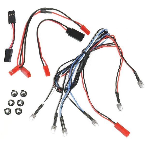 

rc car truck 6 led body lights kit set for most 1/10 1/16 1/18 scale traxxas axial losi redcat