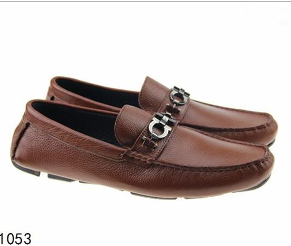 

star with the same paragraph soft leather men's casual dress shoes parts gift peas shoes metal famous brand men's lazy shoes zapat, Black