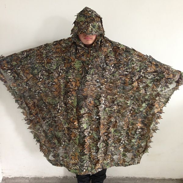 

hunting clothes bionic leaf hooded jungle training camouflage polyester woodland adults outdoor birdwatching adjustable 3d hunting wear athl, Camo