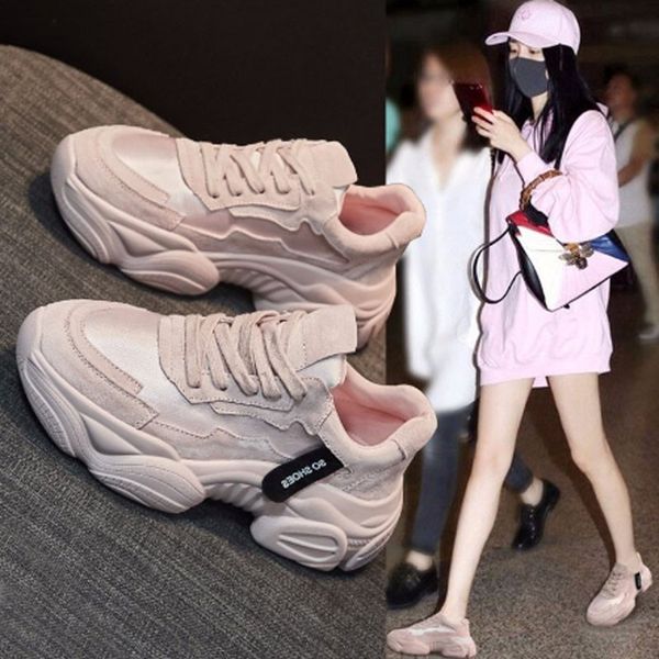

women's sneaker 2019 fall new super popular korean version of the versatile web celebrity platform casual shoes trend, Black