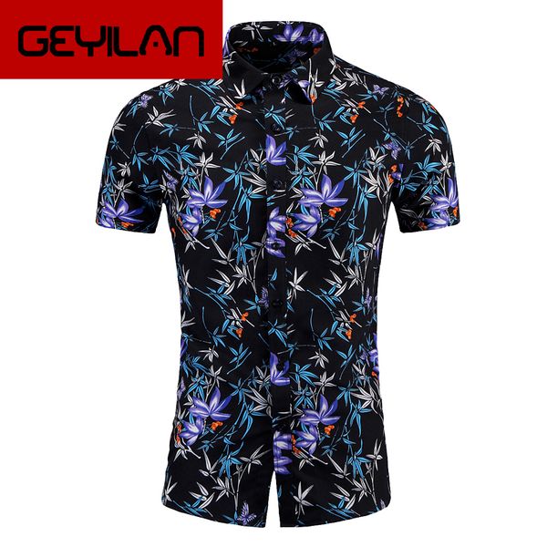 

2020 shirt plus size floral shirt short sleeve s0 -7xl mens casual dress shirts brand for men, White;black