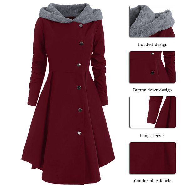

2020 spring womens vintage trench coats warm long women's coat long sleeve hooded overcoat trench thin slim streetwears, Tan;black