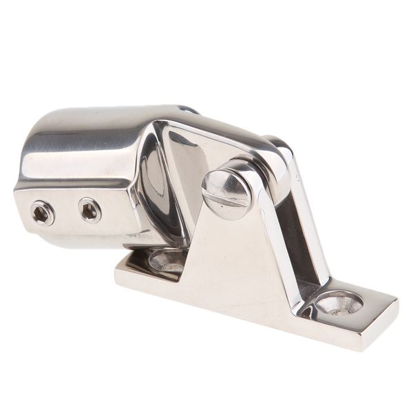 

mirror polished stainless steel triangle bimini cap eye end 7/8 inch (22mm) boat deck hinge fitting hardware, marine grade