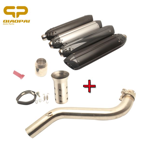 

motorcycle exhaust system 470mm escape muffler db killer 51 mid tube adapter link pipe fibre for benelli 600 bn600 bj600 mivv