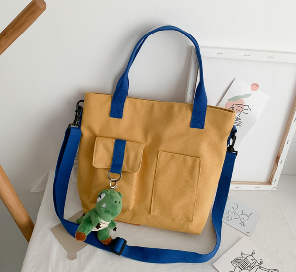 

dropship wmen's handbags korea girl ins canvas shouder messenger school bags with plush toys crossby bag bucket fashion travel