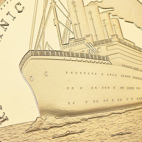 

wr titanic commemorative gold plated coin the voyage of titanic challenge coin metal art crafts home decor for creative gifts other home dec
