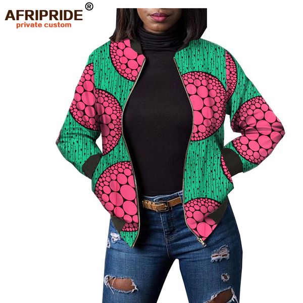 

2019 spring african dashiki jacket for women afripride customized bazin richi full sleeves o-neck casual women jacket a1824009, Black;brown