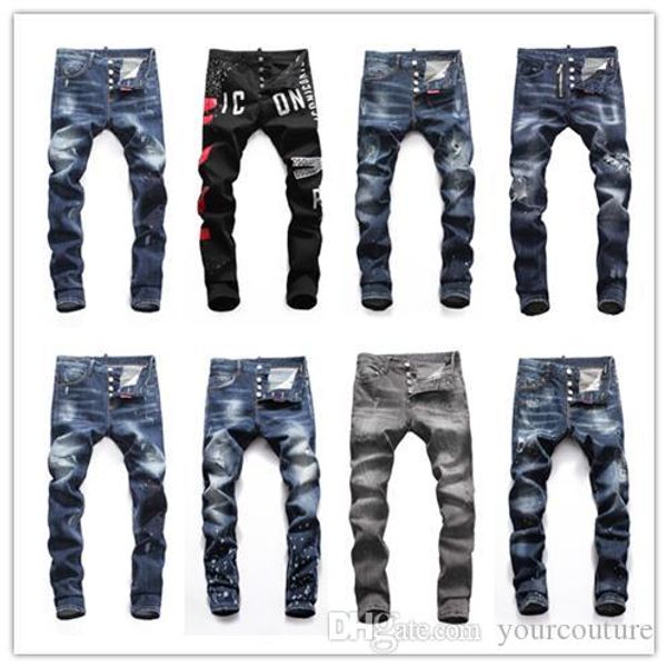 

new mens jeans fashion mens simple lightweight jeans casual solid classic straight denim pants hip hop fear of god, Blue