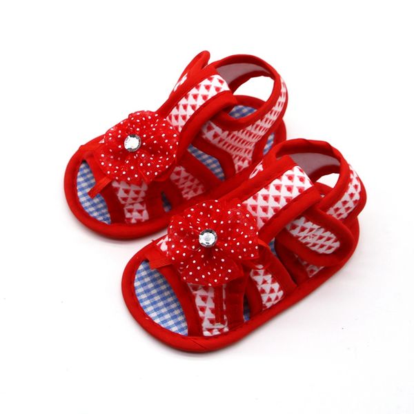 

summer newborn cotton baby girl hollow flower soft-soled sandals princess baby shoes, Black;red