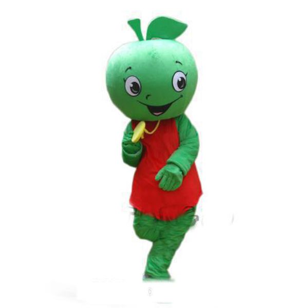

2019 factory little green apple mascot costume halloween birthday party anime size ing, Red;yellow