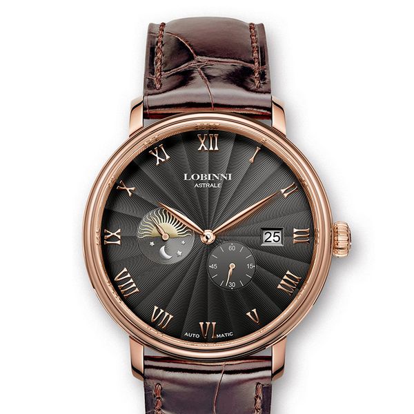 

switzerland watches men sapphire relogio masculino japan miyota automatic mechanical men's clock l2031-4, Slivery;brown