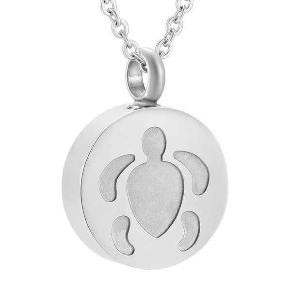 

ijd9928 stainless steel silver tortoise animal cremation souvenir pendant for ashes urn keepsake memorial necklace for gift jewelry