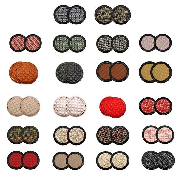 

2pcs bag bottom with pre-drilled holes for knitting purse leather handbag diy shoulder bag replacement parts accessory 22 styles, Black