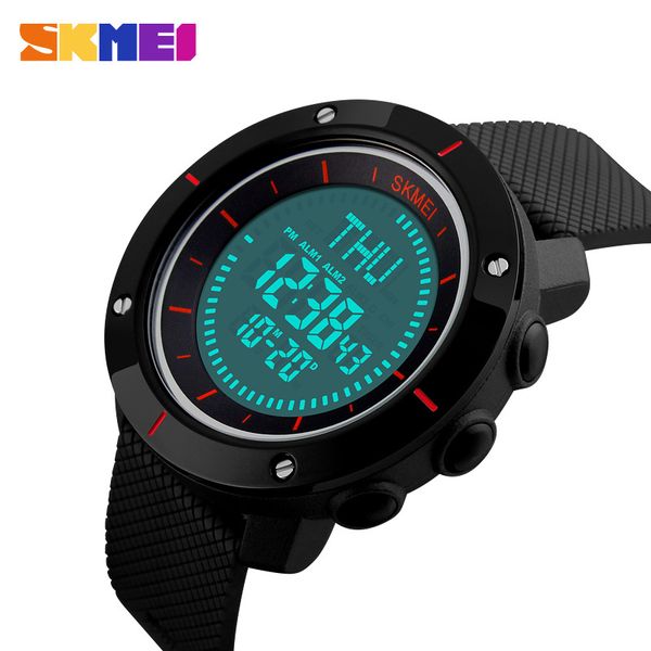 

skmei мода спорт часы мужчины multiple digital time compass watch 3 alarm 50m водонепроницаемый хронограф shock наручные часы 1216, Slivery;brown