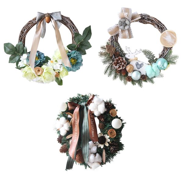 

merry christmas 30cm christmas wreath door wall ornament garland decoration gift chain garland flowers wedding 8.31