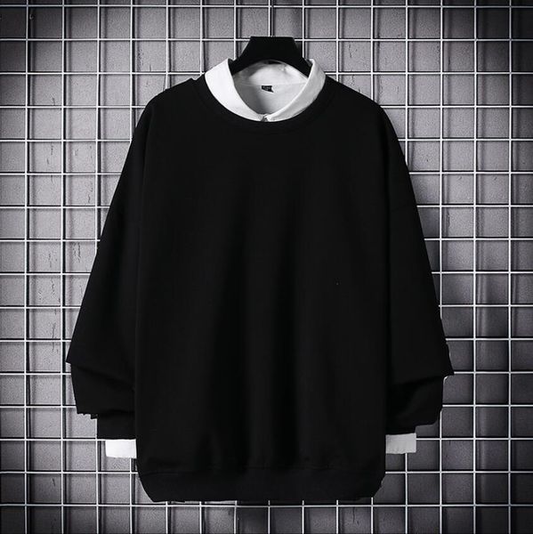 

2019 new fn9901 brand men spring autumn hip hop o-neck long sleeve casual cotton hombre sweatshirt street sweatshirt, Black