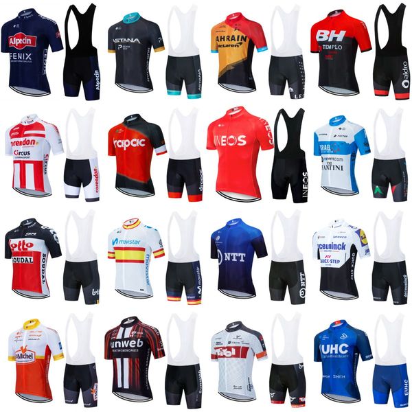 

tour de france 2020 pro team uci cycling jersey set mens summer breathable cycling clothing mtb bike jersey bib shorts kit ropa ciclismo, Black;red