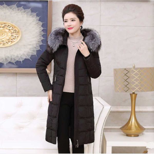 

women's down jacket winter jacket women clothes 2019 real fur collar parka women korean long coat chaqueta mujer my3308, Black