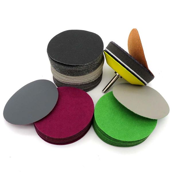 

30pcs 3" 75mm waterproof sandpaper hook and loop + 1pc 3" sanding backup pad 6mm shank + 1pc soft interface pad