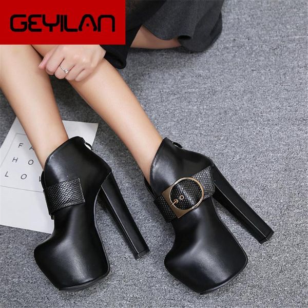 

2020 dropship women shoes woman brand design fashion platform super high heels party ankle boots female, Black