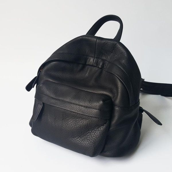 

belle2019 genuine woman small backpack leisure time do used head layer cowhide both shoulders package soft leather packet