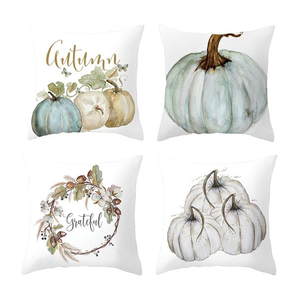 

4pcs autumn halloween pumpkin cushion covers home car bed sofa decorative letter pillow case cushion cover jj20