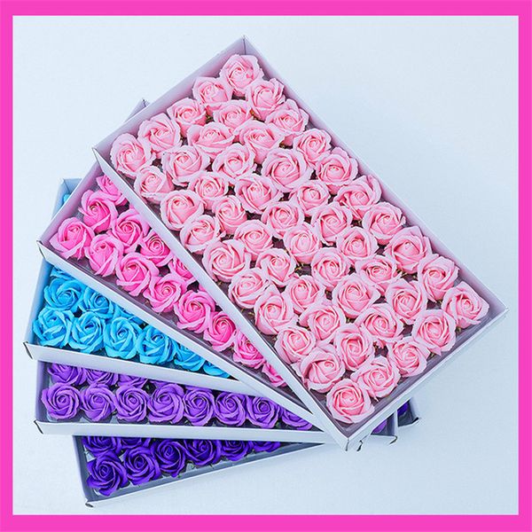 

2019 50pcs creative simulation rose soap flower rose for valentine's day wedding for women bath soap